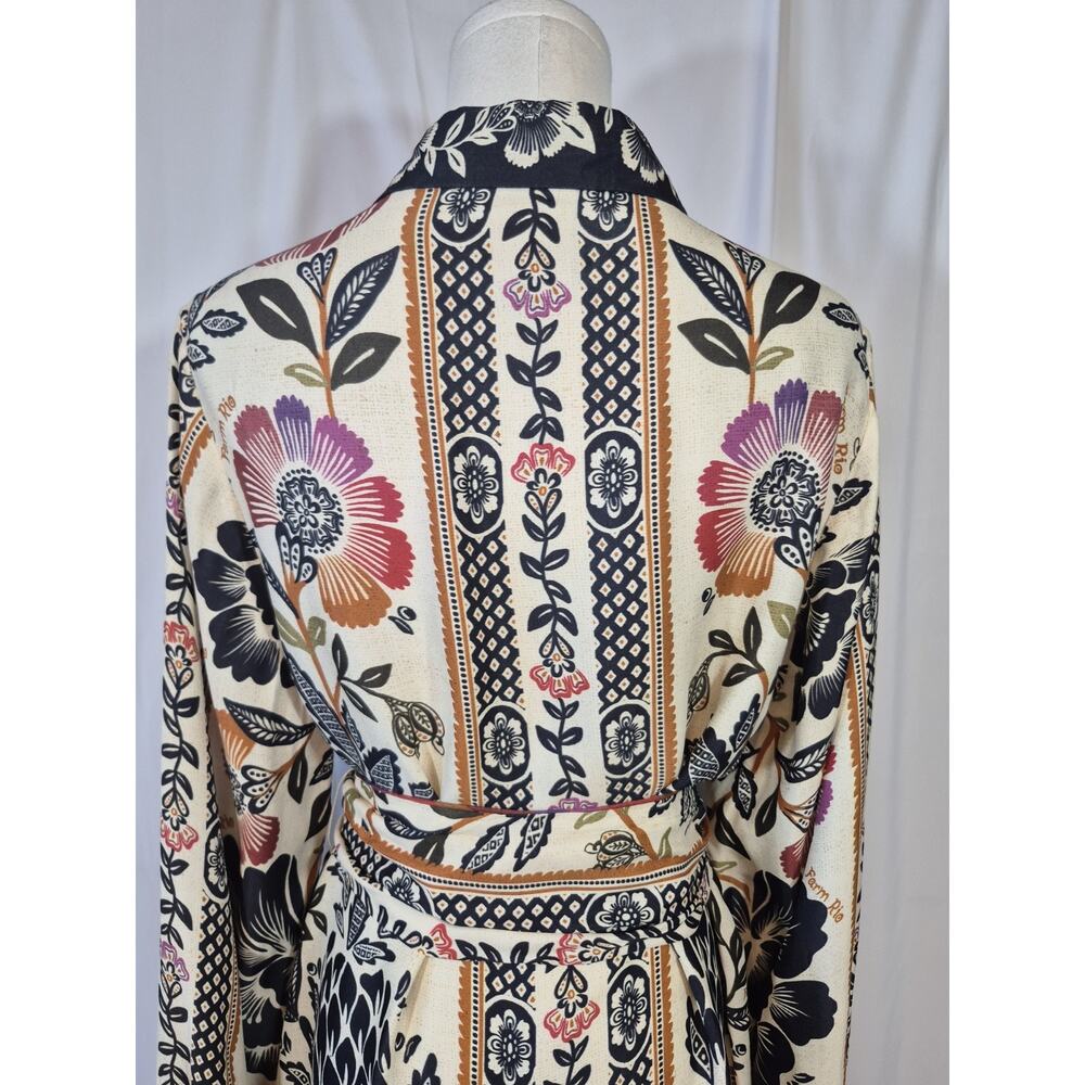 Farm Rio Romantic Garden Black Cream Floral Mini Dress New Medium - Picture 10 of 12